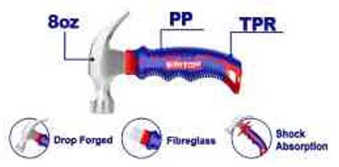 EHAMCH0802, Mini claw hammer Professional Grade Industrial Equipment